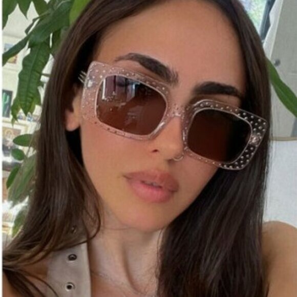 Celine CL4213IS 27E Square Sunglasses – Shiny Crystal/Brown - Picture 3 of 10